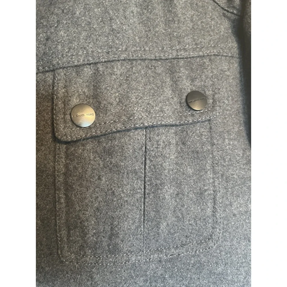 Michael Kors Wool Blend Jacket Men's Size L Gray‎  Utility Coat Jacket- EUC